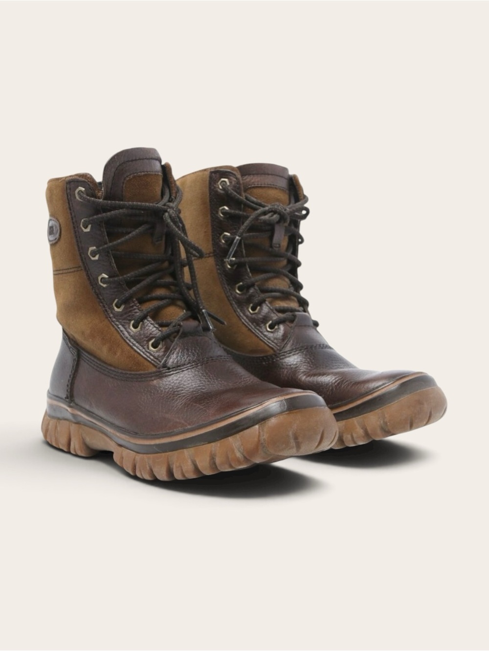 Women’s Brown Leather Lace-Up Outdoor vintage Boots